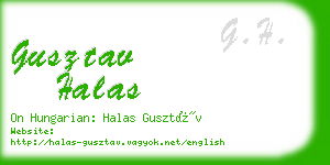 gusztav halas business card